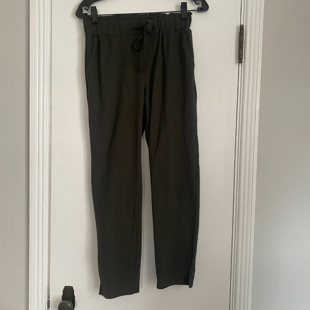 Joie Women's Ankle Soft Dark Green Pull-On Drawstring Pants Size XS